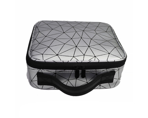 Органайзер косметичка MIRRAND ZY-0122 для хранения косметики компактный бьюти бокс переносной на молнии и с ручкой 26*24*10 см Silver