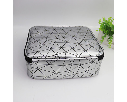 Органайзер косметичка MIRRAND ZY-0122 для хранения косметики компактный бьюти бокс переносной на молнии и с ручкой 26*24*10 см Silver