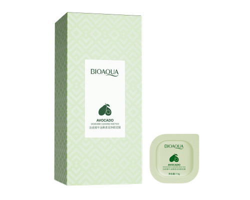 Маска для лица Bioaqua Avocado Moisturise Cleaning Mud film для глубокой очистки грязевая 7,5 г 8 шт