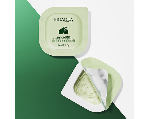 Маска для лица Bioaqua Avocado Moisturise Cleaning Mud film для глубокой очистки грязевая 7,5 г 8 шт