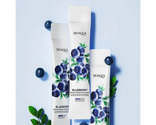 Ночная маска для лица в стиках Bioaqua Blueberry Arbutin Moisturizing Mask с экстрактом черники 4 мл 20 шт