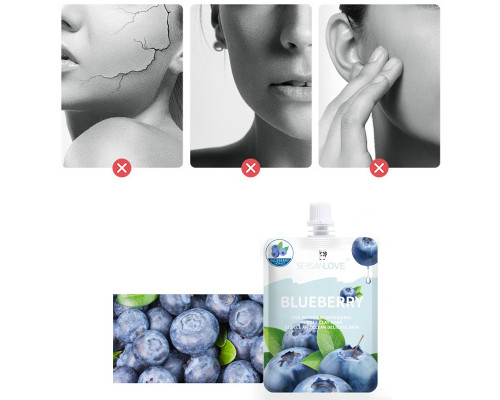 Кислородная маска для лица SERSANLOVE Blueberry Live Oxygen Moisturizing Bubble Clay Mask с экстрактом черники