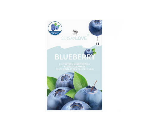 Кислородная маска для лица SERSANLOVE Blueberry Live Oxygen Moisturizing Bubble Clay Mask с экстрактом черники