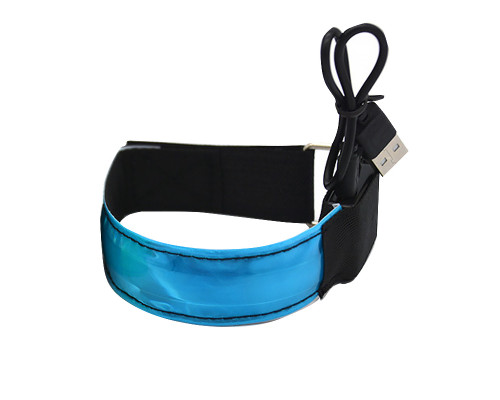 Светодиодный LED браслет на руку для бега спорта Blue