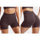 Шорты женские 1802# бесшовные для фитнеса пуш ап push up Коричневый S