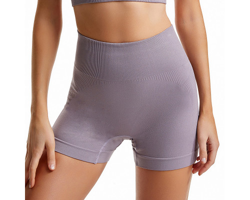 Шорты женские 1802# бесшовные для фитнеса пуш ап push up Лиловый L