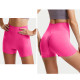 Шорты женские 1802# бесшовные для фитнеса пуш ап push up Розовый электрик S