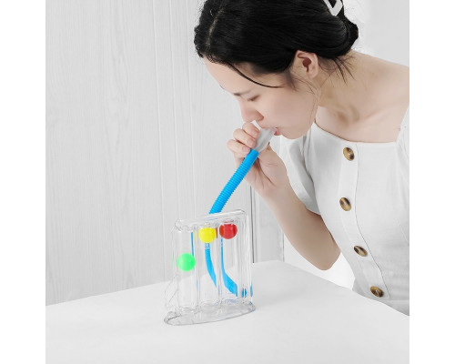 Дыхательный тренажер TRI-BALL для дыхательных упражнений для реабилитации спирометр