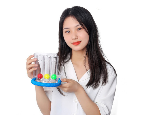 Дыхательный тренажер TRI-BALL для дыхательных упражнений для реабилитации спирометр