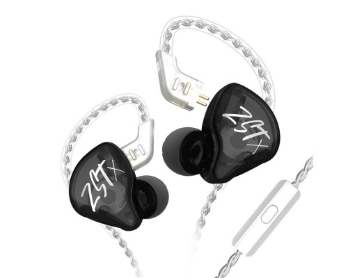 Навушники KZ ZST X з мікрофоном black