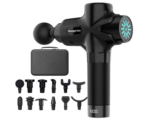 Компактний перкусійний масажер Boostex Pro Max 2 з 21 насадкою в кейсі