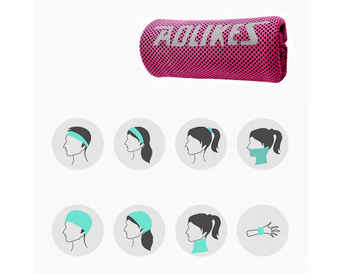 Полотенце AOLIKES A-7933 спортивное охлаждающее быстросохнущая защита на запястье поглотитель пота для фитнеса Pink