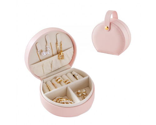 Органайзер сумочка Casegrace SP-01278 для украшений и ювелирных изделий с ручкой 10*9*4,5 см Pink