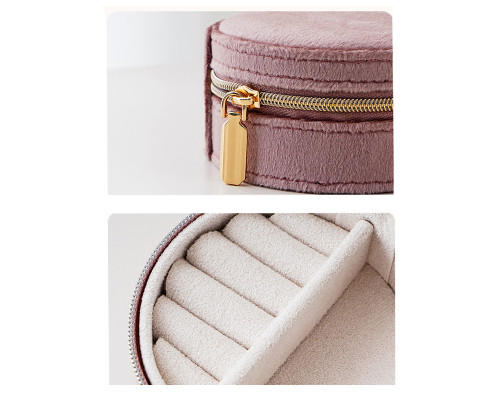 Органайзер шкатулка Casegrace SP-01306 для украшений и ювелирных изделий бархатная на молнии Pink