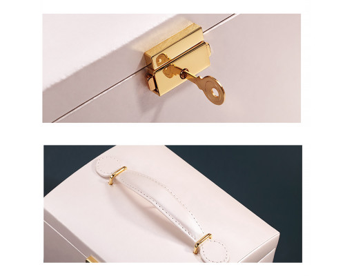 Шкатулка Casegrace SP-01111 для украшений и ювелирных изделий трехуровневая с зеркалом Pink