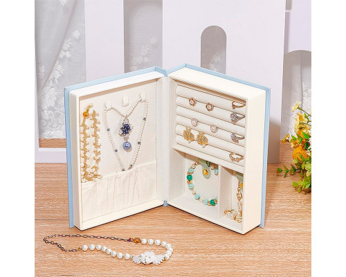 Шкатулка книга Casegrace SP-01115 органайзер для хранения ювелирных изделий Blue