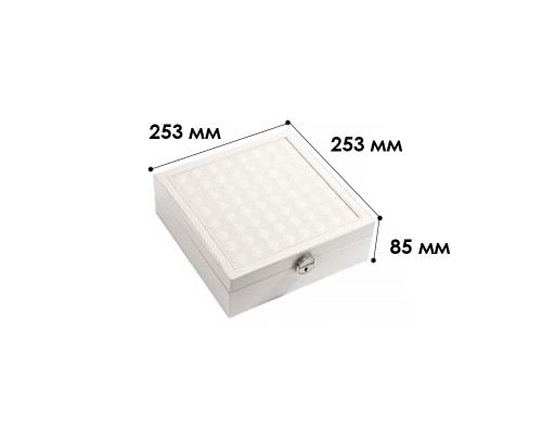 Шкатулка Casegrace SP-01130 для украшений и ювелирных изделий с зеркалом на замке с ключом White