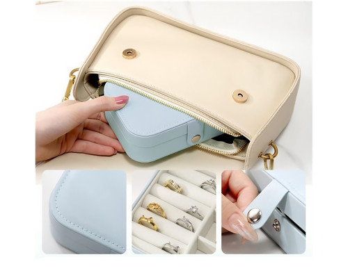 Шкатулка Casegrace SP-01161 для украшений и ювелирных изделий портативная 16*11*5 см Blue