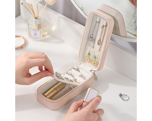 Шкатулка Casegrace SP-01185 для украшений и ювелирных изделий портативная 15*6,5*4,8 см Pink