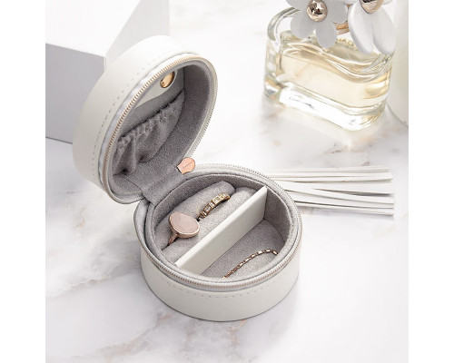 Шкатулка Casegrace SP-01205 для колец и ювелирных изделий портативная компактная 7*7*4,5 см White