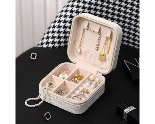 Шкатулка Casegrace SP-01212 для украшений и ювелирных изделий портативная 10*10*5 см White