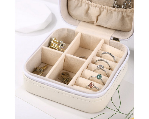 Шкатулка Casegrace SP-01212 для украшений и ювелирных изделий портативная 10*10*5 см White