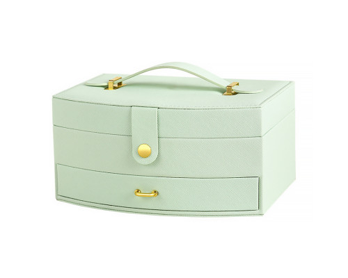 Шкатулка Casegrace SP-01245 для украшений и ювелирных изделий двохуровневая с зеркалом и ручкой 20*15*10 см Tiffany