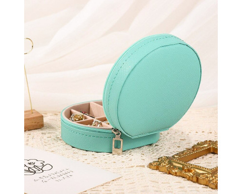 Шкатулка Casegrace SP-1257 для украшений и ювелирных изделий портативная круглая 11*11*5 см Turquoise