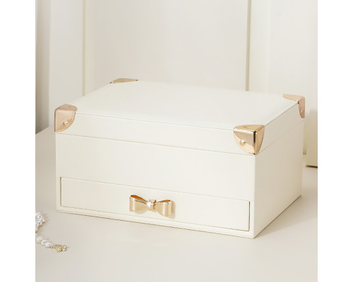 Шкатулка Casegrace SP-01261 для украшений и ювелирных изделий двухуровневая  23*17*12 см White