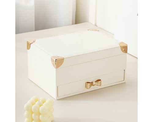 Шкатулка Casegrace SP-01261 для украшений и ювелирных изделий двухуровневая  23*17*12 см White