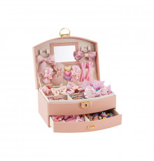 Шкатулка Casegrace SP-01279 для украшений и ювелирных изделий двохуровневая с зеркалом и ручкой 20*15*10 см Pink