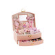 Шкатулка Casegrace SP-01279 для украшений и ювелирных изделий двохуровневая с зеркалом и ручкой 20*15*10 см Pink