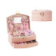 Шкатулка Casegrace SP-01279 для украшений и ювелирных изделий двохуровневая с зеркалом и ручкой 20*15*10 см Pink