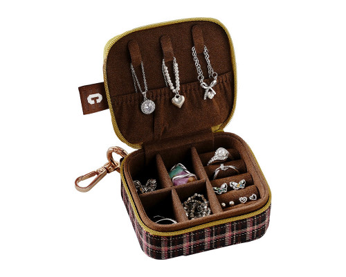 Шкатулка Casegrace SP-01282 для украшений и ювелирных изделий портативная на молнии 9,5*8*4 см