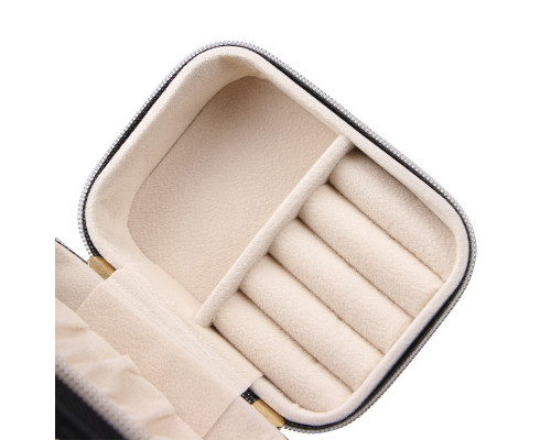 Шкатулка Casegrace SP-01304-B для украшений и ювелирных изделий портативная с молнией Black