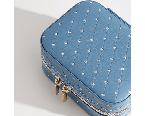 Шкатулка Casegrace SP-01304-B для украшений и ювелирных изделий портативная с молнией Blue