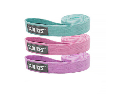 Набор резинок для фитнеса AOLIKES RB-3607 3шт Green+Pink+Violet