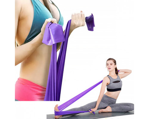 Эластичная лента AOLIKES LD-3605 150см для йоги и пилатеса фитнеса и силовых тренировок Violet
