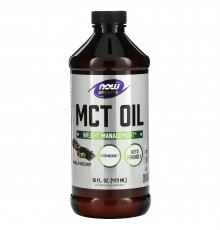 Масло МСТ для похудения, MCT Oil, Now Foods, Sports, вкус ванили и лесного ореха, 473 мл