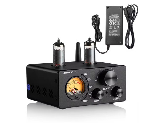 Підсилювач звуку AIYIMA T9 Tube Amplifier + блок живлення 48V. Bluetooth 5.0, RCA, 100Wx2 (TPA3250)