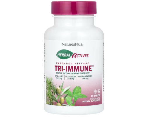 Травяной комплекс для иммунитета, Tri-Immune, Nature's Plus, Herbal Actives, 60 таблеток длительного высвобождения