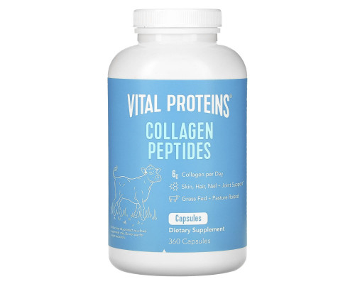 Пептиды коллагена, Collagen Peptides, Vital Proteins, 360 капсул (550 мг на капсулу)