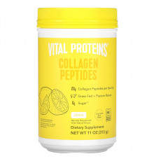 Пептиды коллагена, Collagen Peptides, Vital Proteins, лимон, порошок, 313 г