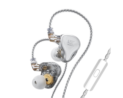 Навушники KZ ZAS з мікрофоном white