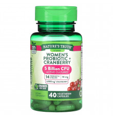 Пробіотики для жінок з журавлиною, Women's Probiotic + Cranberry, Nature's Truth, 40 вегетаріанських капсул