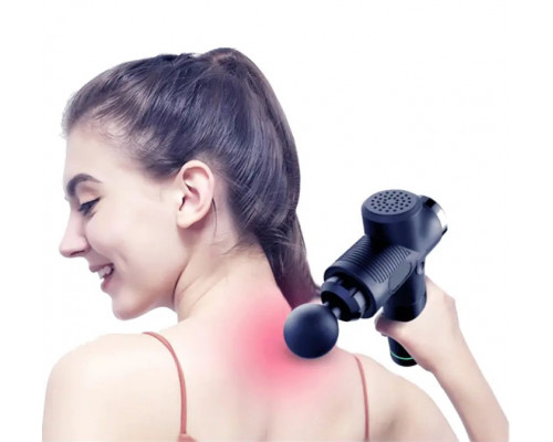 Масажер Massage Gun Max з 30 режимами та 12 насадками в комплекті (чорний)