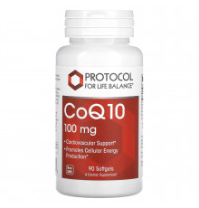 Коензим Q10, CoQ10, Protocol for Life Balance, 100 мг, 90 гелевих капсул