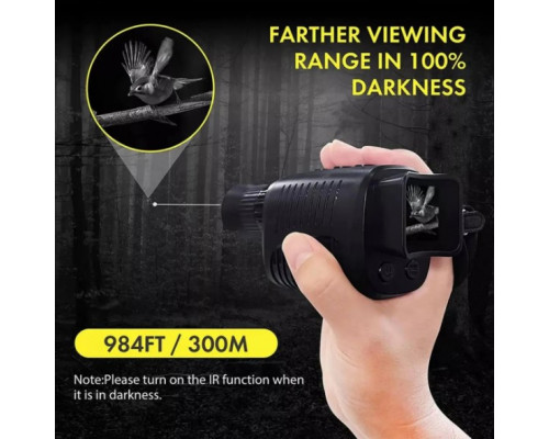 Цифровий монокуляр нічного бачення з записом фото і відео Ermenrich NS100 1-5X (до 300 м), акумулятор 3800 mAh.