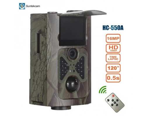 Фотопастка Suntek HC 550A 25м, огляд 120 °, датчик руху, нічна зйомка, захист IP54.