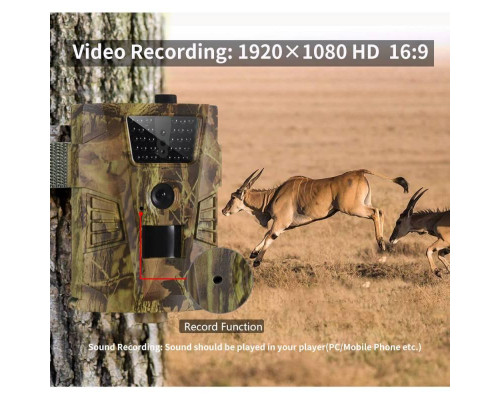 Фотопастка HT001B Камера з датчиком руху та нічною зйомкою Full HD 1080Р IP54